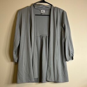 Worthington Light Gray Open Front Cardigan